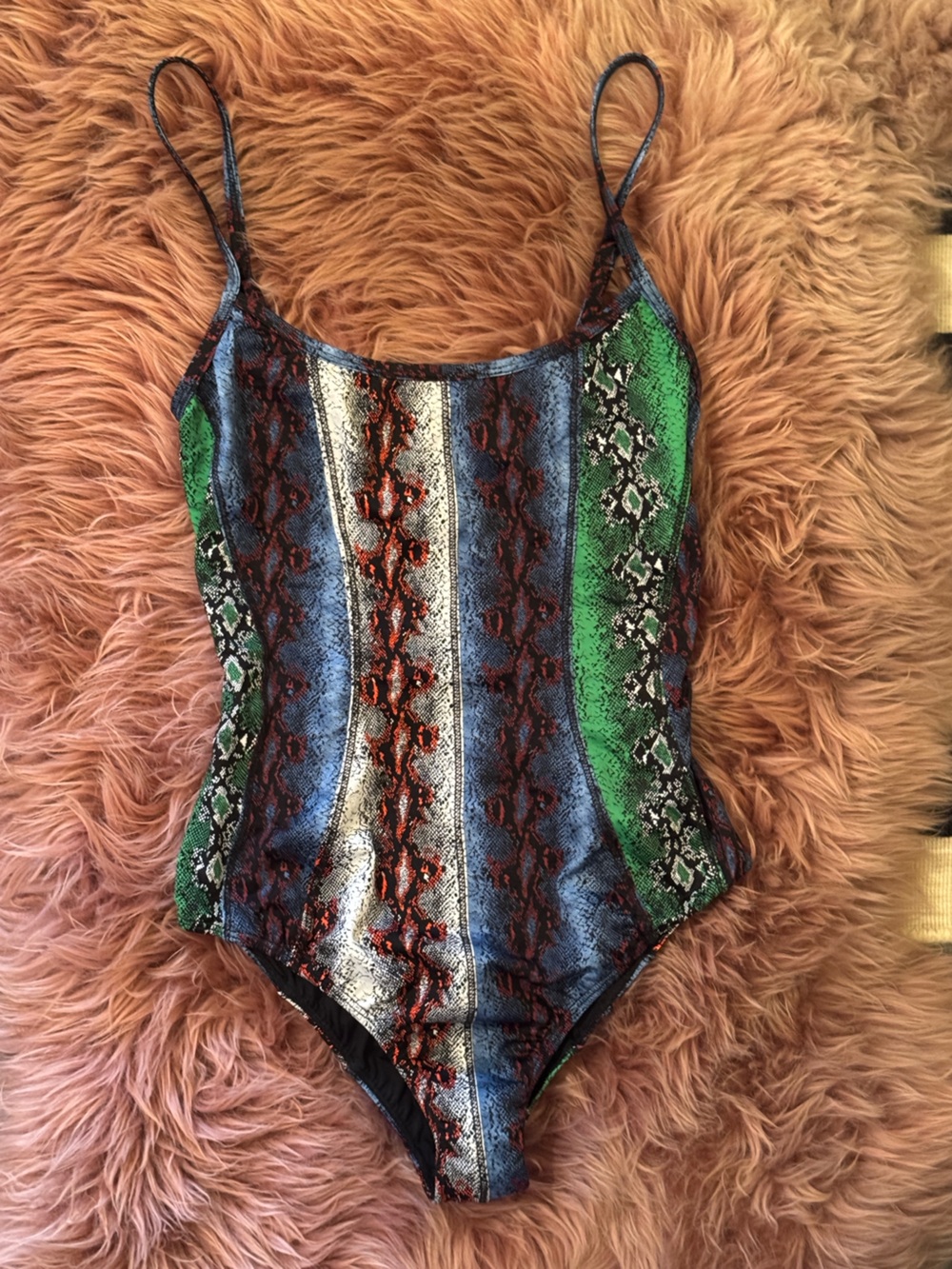 Rachel Comey-Colourful Snake-Print One-Piece Swimsuit in Blue, Green, Red - Picture 4 of 6